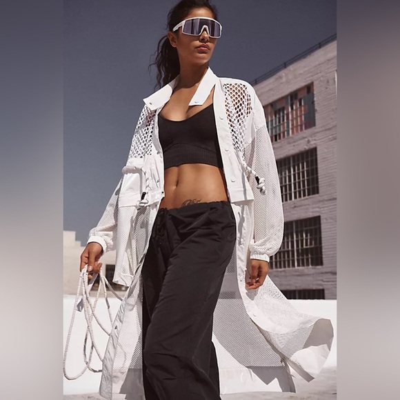 Free People Under The Sea Mesh Maxi Parka convertible white - Picture 1 of 7